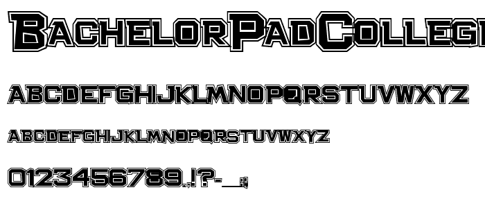 Bachelor Pad College JL font